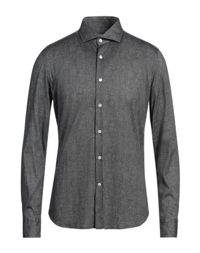 Sonrisa Man Shirt Charcoal Size 17 Cotton In Grey