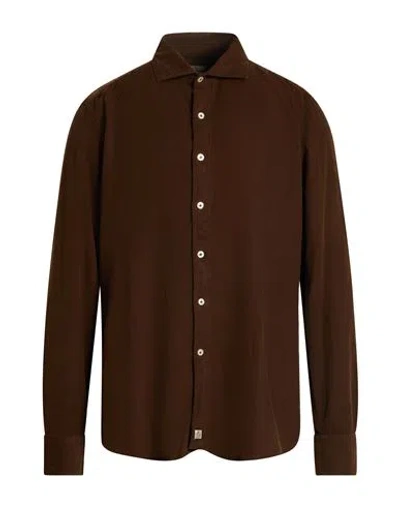 Sonrisa Man Shirt Chocolate Brown Size 17 Cotton