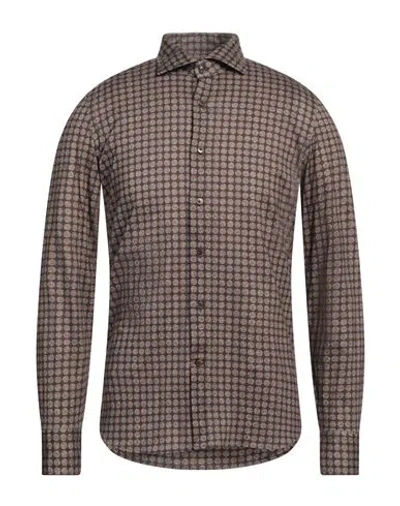 Sonrisa Man Shirt Dark Brown Size 17 Cotton