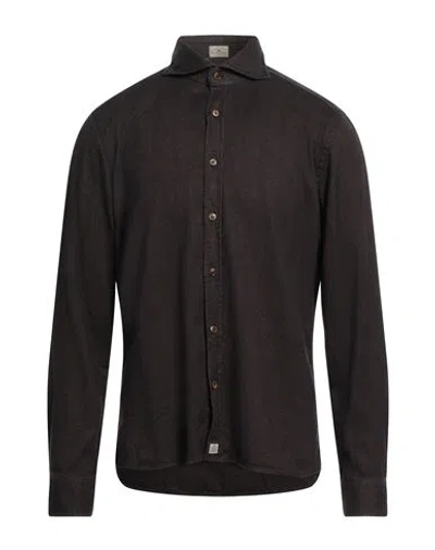 Sonrisa Man Shirt Dark Brown Size 17 ¾ Cotton, Lyocell