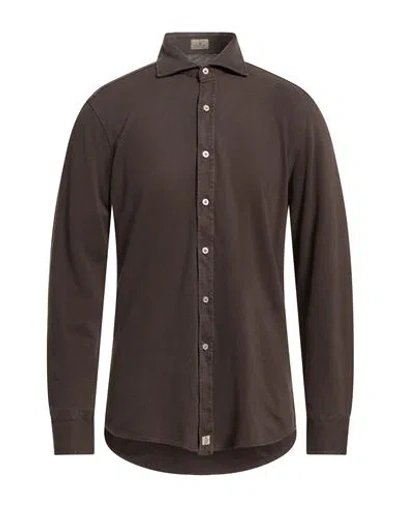 Sonrisa Man Shirt Dark Brown Size Xxl Cotton