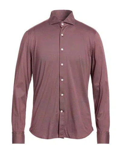 Sonrisa Man Shirt Garnet Size 16 Cotton In Purple