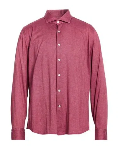 Sonrisa Man Shirt Garnet Size 36 Cotton In Pink