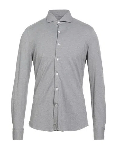Sonrisa Man Shirt Grey Size M Cotton, Cashmere In Blue