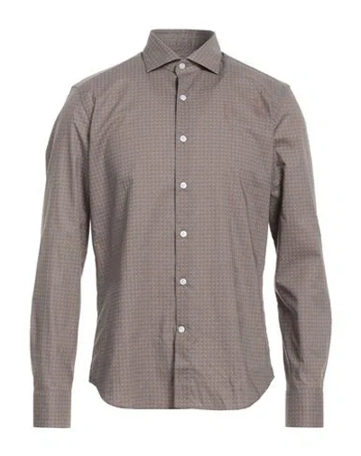Sonrisa Man Shirt Khaki Size 17 Cotton In Beige