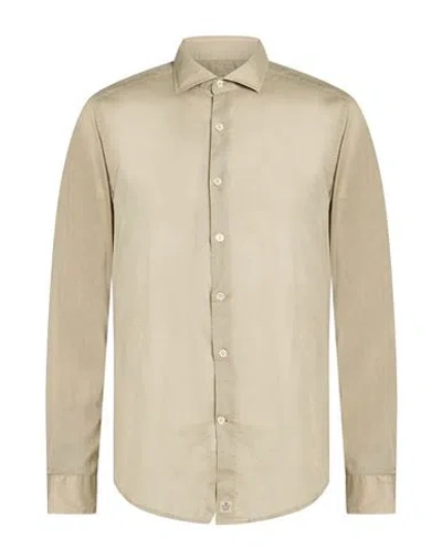 Sonrisa Man Shirt Khaki Size 17 Cotton, Elastane In Neutral