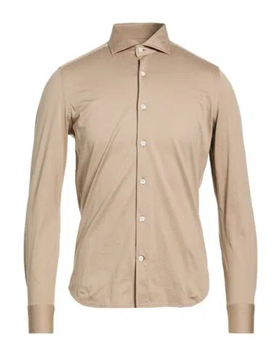 Sonrisa Man Shirt Khaki Size 17 Cotton In Neutral