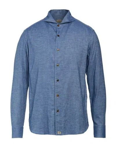 Sonrisa Man Shirt Light Blue Size 16 Cotton, Cashmere