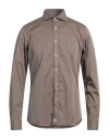 Sonrisa Man Shirt Light Brown Size 15 ½ Cotton, Elastane In Beige