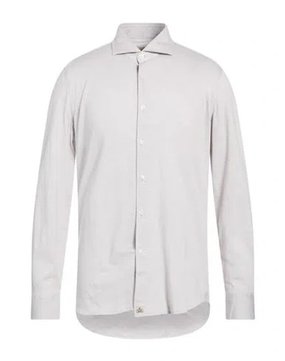 Sonrisa Man Shirt Light Grey Size 17 Cotton, Linen In Gray