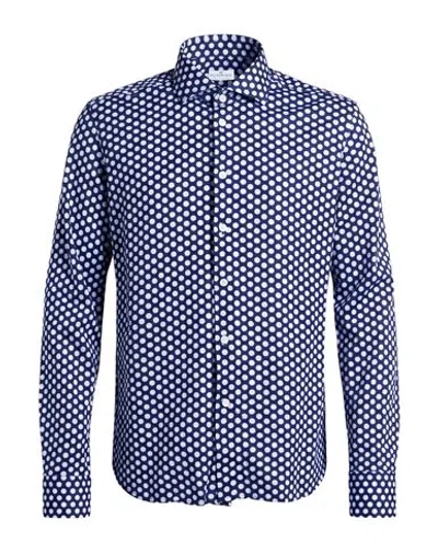 Sonrisa Man Shirt Midnight Blue Size 15 Cotton In Pattern