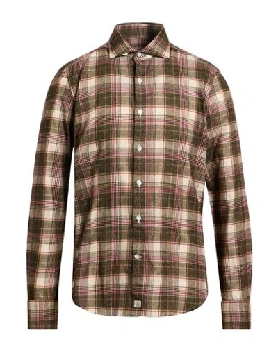 Sonrisa Man Shirt Military Green Size 15 ½ Cotton In Brown