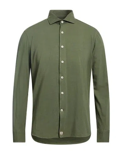 Sonrisa Man Shirt Military Green Size Xl Cotton, Elastane