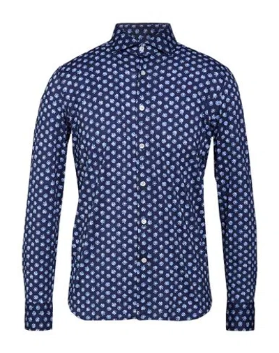 Sonrisa Man Shirt Navy Size 15 Cotton In Blue