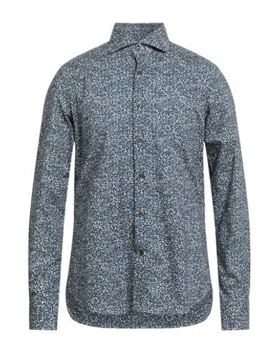 Sonrisa Man Shirt Navy Size 16 Cotton In Blue