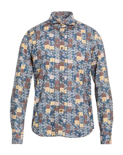 Sonrisa Man Shirt Navy Size 17 ½ Cotton In Multi