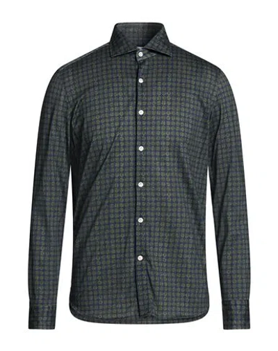 Sonrisa Man Shirt Navy Size 17 ½ Cotton In Green