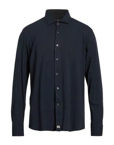 Sonrisa Man Shirt Navy Size M Cotton, Elastane In Blue