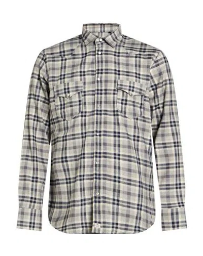 Sonrisa Man Shirt Navy Size S Cotton, Wool In Multi