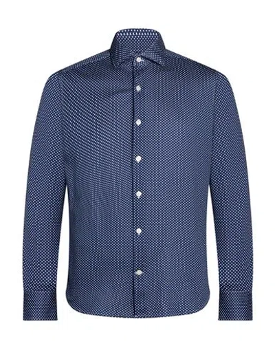 Sonrisa Man Shirt Navy Size Xxl Cotton In Blue