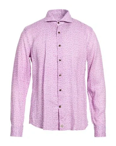 Sonrisa Man Shirt Pink Size 16 ½ Linen
