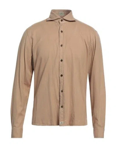 Sonrisa Man Shirt Sand Size 17 ½ Cotton, Lyocell In Beige