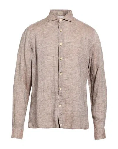 Sonrisa Man Shirt Sand Size 17 Linen In Neutral