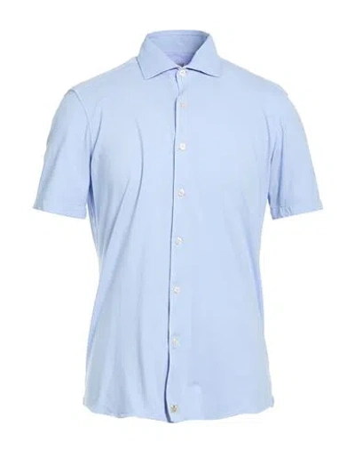 Sonrisa Man Shirt Sky Blue Size L Cotton, Elastane