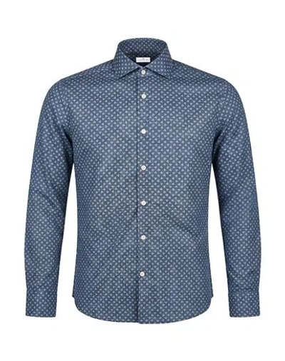 Sonrisa Man Shirt Slate Blue Size 15 ½ Cotton In Brown