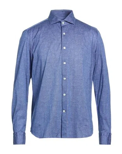 Sonrisa Man Shirt Slate Blue Size 17 Cotton