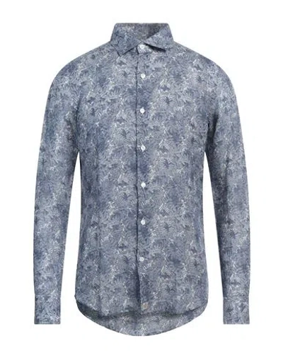 Sonrisa Man Shirt Slate Blue Size 17 ½ Linen