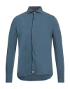 Sonrisa Man Shirt Slate Blue Size S Cotton, Elastane
