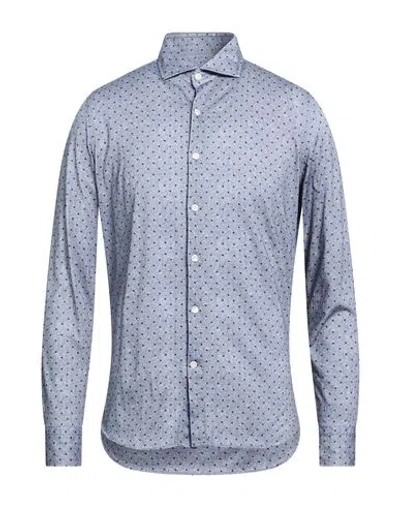 Sonrisa Man Shirt Slate Blue Size Xxl Cotton
