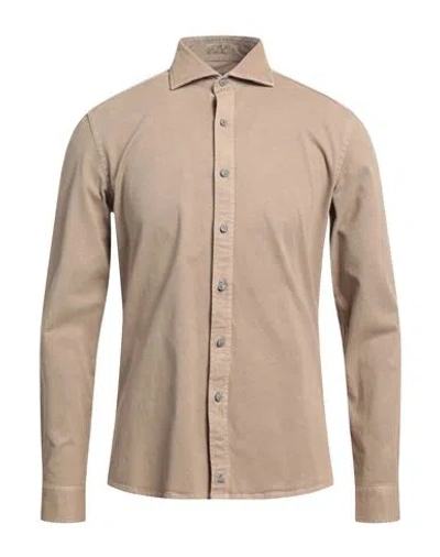 Sonrisa Man Shirt Taupe Size 16 Cotton, Elastane In Grey