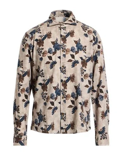 Sonrisa Man Shirt Taupe Size 17 Cotton In Multi