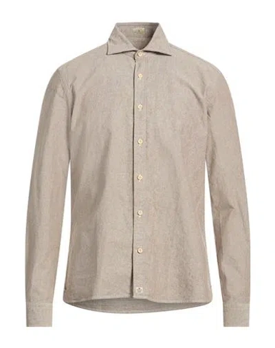 Sonrisa Man Shirt Taupe Size 17 ½ Cotton In Neutral
