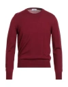 Sonrisa Man Sweater Garnet Size 38 Merino Wool In Red