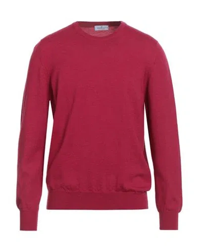 Sonrisa Man Sweater Magenta Size 46 Merino Wool In Purple