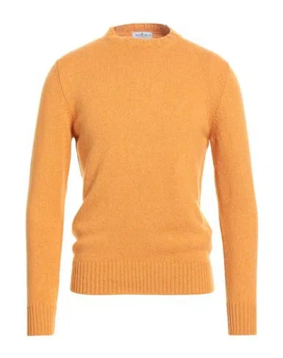 Sonrisa Man Sweater Mandarin Size 38 Cashmere In Orange