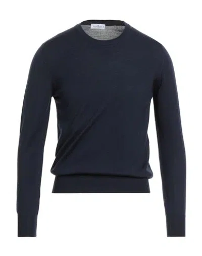Sonrisa Man Sweater Navy Size 40 Merino Wool In Blue