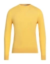 Sonrisa Man Sweater Yellow Size 36 Merino Wool, Silk, Cashmere