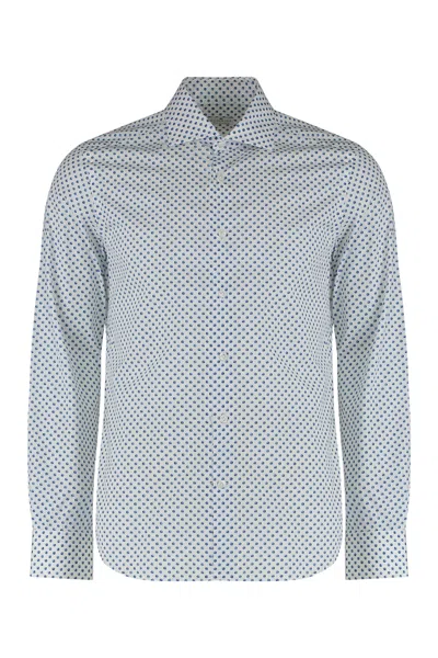 Sonrisa Mini Printed Cotton Shirt For Men In Gray