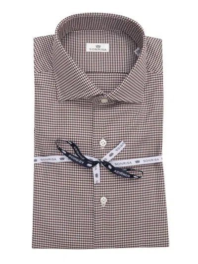 Sonrisa Camicia Uomo In Brown