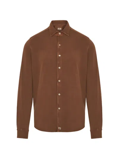 Sonrisa Piqué Long-sleeve Shirt In Brown