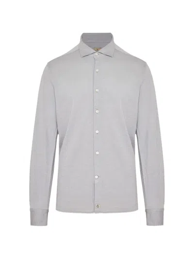 Sonrisa Piqué-weave Long-sleeve Shirt In Gray