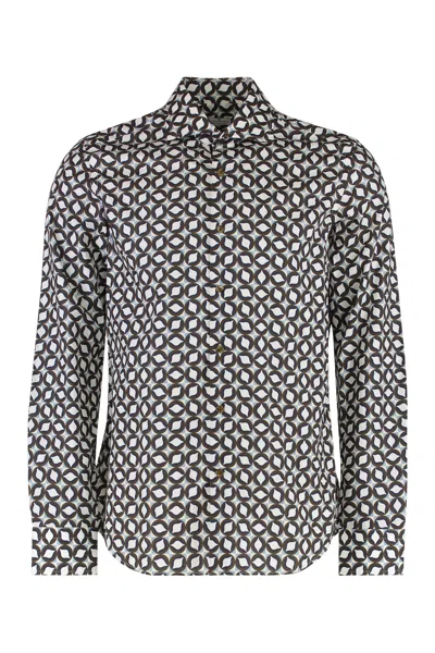Sonrisa Bastoncino Printed Cotton Shirt In White