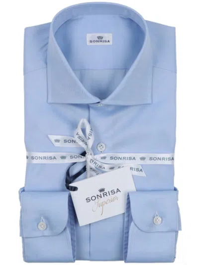 Sonrisa Twill-weave Button-down Shirt In Blue