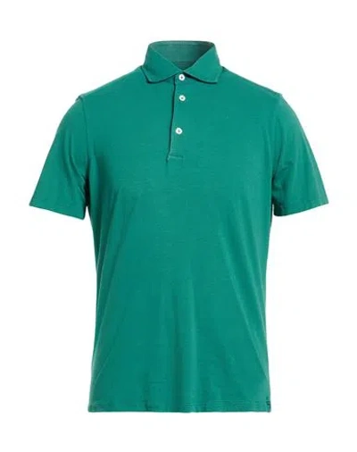 Sonrisa Silvery Man Polo Shirt Green Size Xl Cotton, Elastane