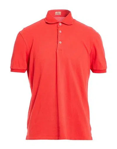 Sonrisa Silvery Man Polo Shirt Tomato Red Size Xl Cotton
