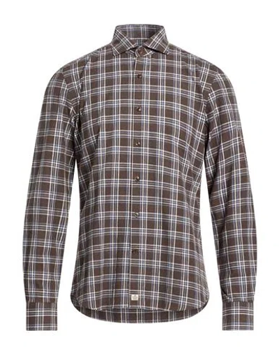Sonrisa Silvery Man Shirt Chocolate Brown Size 17 Cotton